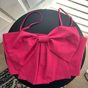 Pink Bow Crop Top